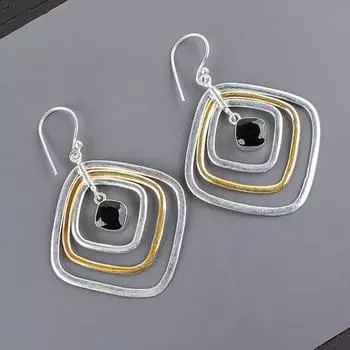 Black Onyx Gemstone 925 Sterling Silver Handmade Jewelry Earrings 2.44 For Gift EE-70-15