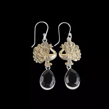 Black Onyx Gemstone 925 Sterling Silver Jewelry Handmade Dangle Earrings 2.20 EE-44-13