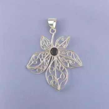 Black Onyx Gemstone 925 Sterling Silver Jewelry Handmade Pendant 2.29 For Gift CP-19-13