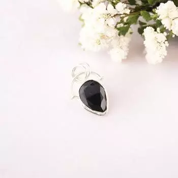 Black Onyx Gemstone 925 Sterling Silver Jewelry Boho Pendant Gift For Girlfriend PP-56-20