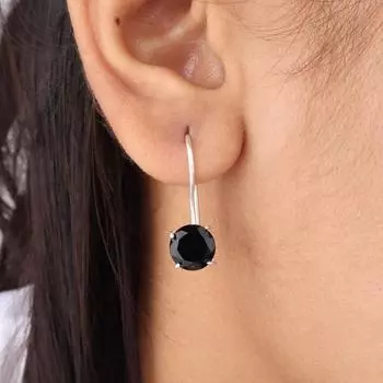 Black Onyx Gemstone 925 Sterling Silver Jewelry Handmade Earrings 0.92 For Gift EE-174-17