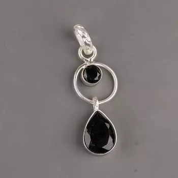 Black Onyx Gemstone 925 Sterling Silver Jewelry Handmade Pendant 1.80 For Women PP-10-13