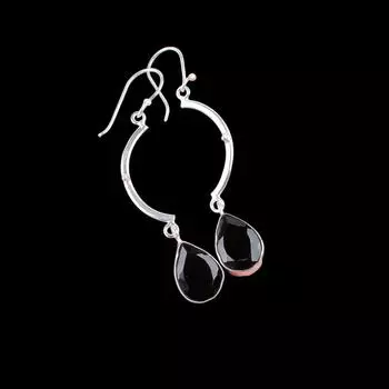 Black Onyx Gemstone 925 Sterling Silver Women Jewelry Handmade Earrings 2.60 EE-43-13