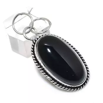 Black Onyx Gemstone Handmade 925 Sterling Silver Jewelry Pendant 1.89 S0r33