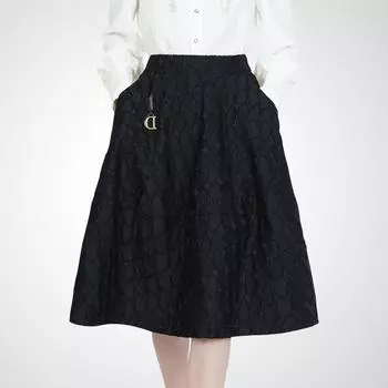 Black Pleated Skirt Women s 2025 Summer New Arrival Casual Skirt Mid Length Long Length Fashionable Stylish Black Dress A- line Skirt Black L(In stock)