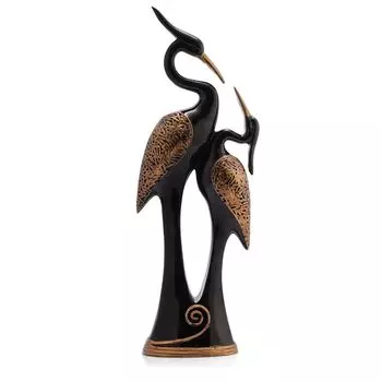 Black Polyresin Kissing Pair of Duck Showpiece Home Decor, Office Decor or Perfect for Living Room Decor & Gifting