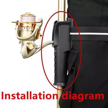 Black Portable Fishing Rod Holder Pole Inserter Plug For Outdoor Backpack Belt