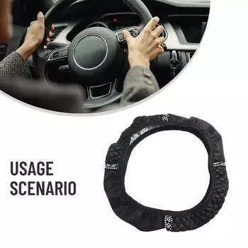 Black PU Leather Brand New And High Quality *Design For Car Steering Wheel Cover *A Universal Size, Suitable Auto Accessories CHINA