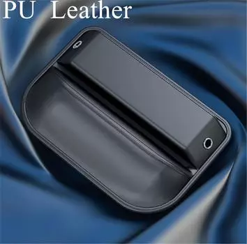 Black PU Leather Car Console Side Seat Filler Organizer Front Seat Gap Organizer