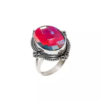 Black Rainbow Mystic Fire Topaz 925 Sterling Silver Ring V6434, Black Ring, Oval Ring, Valentin s Day Gift, Gift For Her, Birthday Gift, Handmade Jewe