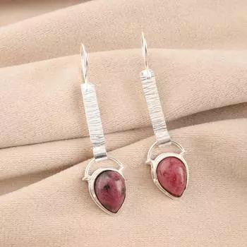 Black Rhodonite Gemstone 925 Stamped Silver Handmade Earrings 2.3 Birthday Gift EE-166-21