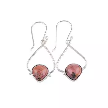 Black Rhodonite Gemstone 925 Sterling Silve Stylish Jewelry Earrings For Gift EE-33-32