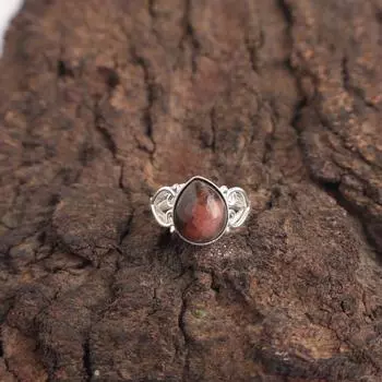 Black Rhodonite Stone Sterling Silver New Eternity Mother Gift Boho Ring Jewelry RR-46-25 4