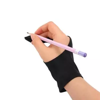 Black Right And Left Hand Drawing Tablet Artist Two-fingers Anti-touch Glove M