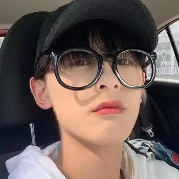 Очки в черной оправе, круглая стрелка, сетка, красные глаза, антисиние очки, оправа, мужская корейская версия оконных очков для близорукости со степенями. -100