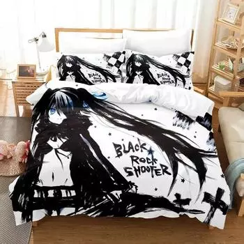 Black Rock Shooter Аниме 3D Пододеяльник Постельное белье Полиэстер Наволочки Пододеяльник Домашний Декор Для Подростков Подарок Twin King Queen EU Single 135x200cm