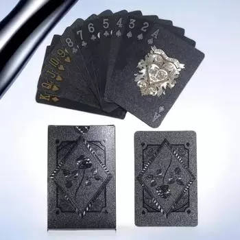 Black Rose Deck Poker Матовые водонепроницаемые пластиковые игральные карты Техасский покер Коллекция памятных шахмат практичный подарок на вечеринку