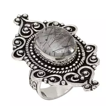 Black Rutile Gemstone Handmade Silver Jewelry 8