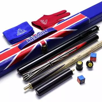 Black Scorpion CUESOUL Handcrafted Joint Ebony Snooker Cue Union Jack Design 57 3/4 +