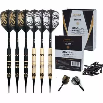 Black Scorpion CUESOUL Jazz Soft Tip Darts 19 with 6 AK5 Plastic Integrated Flights and 36 Plastic Tips for Electronic Dartboards - Set, Grams,