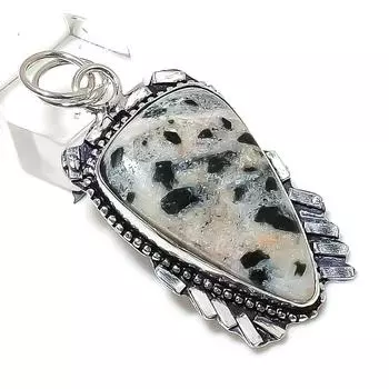 Black Seraphinite Gemstone Handmade 925 Sterling Silver Gift Pendant 2.17 u7j95