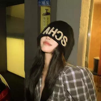 Black small fragrant wool hat women s autumn and winter versatile cold hat big head circumference stacking hat warm confinement bag head knitted hat (55-60Cm) elastic force жёлтый