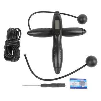 Black Smart Electronic Jump Rope with Counting Function Adult Fitness Electronic Jump Rope for Home