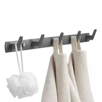 Black Space Aluminum Hook Thickened Wall-hanging Multi-functional Beautiful Solid L-shaped Non-slip Design