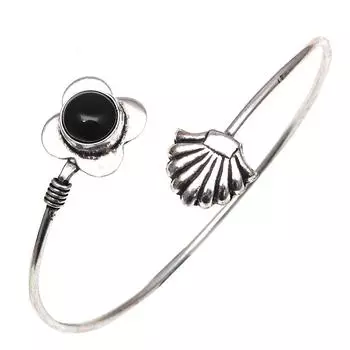 Black Spinal Gemstone Handmade Jewelry Cuff Bracelets 7 Adjustable