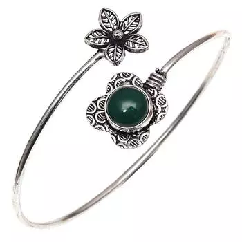 Black Spinal Gemstone Handmade Silver Jewelry Cuff Bracelets 7 Adjustable