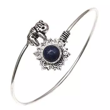 Black Spinal Gemstone Handmade Silver Jewelry Cuff Bracelets 7 Adjustable