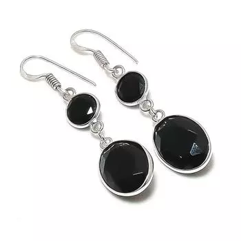 Black Spinel Handmade 925 Sterling Silver Jewelry Earring 1.97 b4Q23