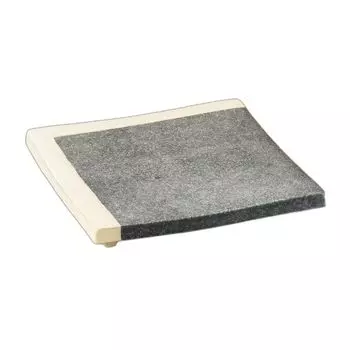 Black square plate with white with legs Square plate kiln-fired lacquerware, 6.6cm, [20203.3cm]