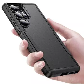 Black Strong Accessories Case for Samsung Galaxy S25 Ultra S24 Plus S23 S22 S21 FE A56 A55 5G A54 A35 A36 A15 A16 A14 Back Cover for Galaxy S25 чёрный