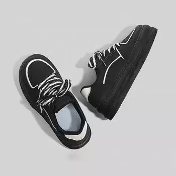 Black student single shoes women s 2024 autumn and winter new Korean version ins versatile casual shoes round head thick sole heightening board shoes 35 чёрный
