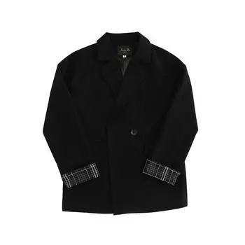 Black Suit Jacket for Women Spring and Autumn New Korean Version Loose Retro Casual Slim Small Suit S чёрный