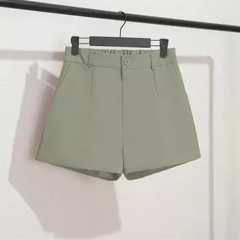 Black Suit Shorts Women 2025 Spring & Fall New Arrival Easiest for Match K-style A- line Wide Leg Loose Slim Looking Outer Shorts Shorts Women Emerald green L