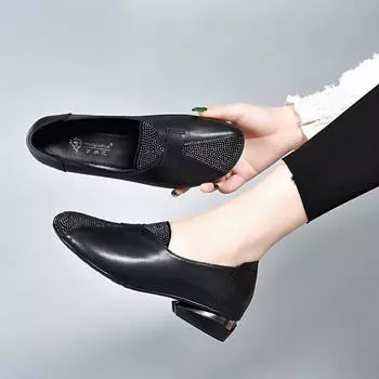 Black Tacan Women s Classic High-quality Black Square Heel Heels Women s Casual Comfort Belt Heel Shoes Shoes for Women 35 чёрный