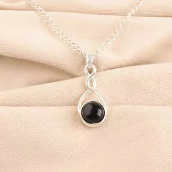 Black Tourmaline Gemstone 925 Sterling Silver Jewelry Handmade Pendant For Girls CP-25-24