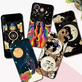 Черный чехол из ТПУ для Honor 8a Prime 8s 9 10X Lite 9A 9C 9X Premium Pro 9S Чехол Прихоть Луны honor 9X premium