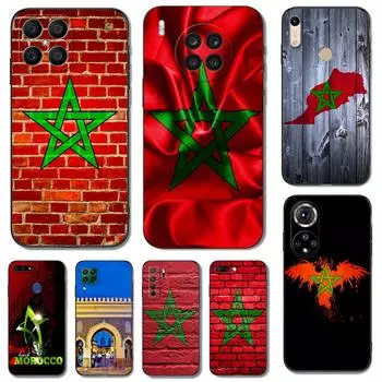Black tpu Case For Honor 8a Prime 8s 9 10X Lite 9A 9C 9X Premium Pro 9S Case Cover Moroccan Morocco flag honor 9S