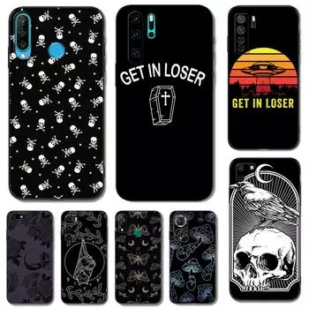 Black tpu Case For Huawei P30 Lite P30 Pro P40 LITE E P Smart 2020 Cover get in loser huawei P40