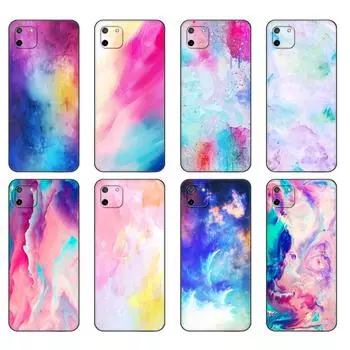 Black tpu Case For OPPO Realme C11 Case For Realme C 11 RealmeC11 Back RMX2185 Case Cover Bumper NEW design beautiful watercolor Realme C11 2020