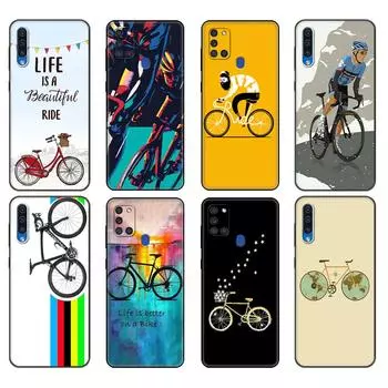 Black tpu Case For Samsung Galaxy A50 50S A30S A10 A01 A11 A21S A31 A41 A51 A71 M21 M30S S10 LITE Cover BIKE CYCLING art Samsung A01