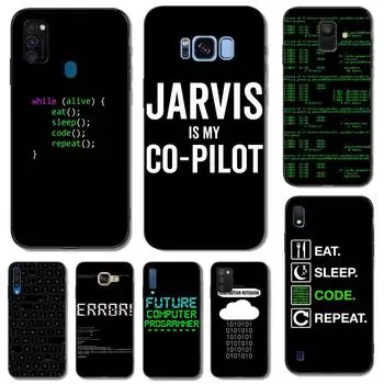 Black tpu Case For Samsung galaxy S6 s7 s8 s9 plus back cover Coding Programming Codes Code Samsung S8 plus