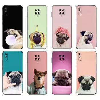 Черный чехол из ТПУ для Xiaomi Redmi 7A 8 8A 9 9A 9C, чехол Redmi Note 8T 8 Pro T Note 9 9S 9 Pro, чехол с милой собакой-мопсом, своими руками Xiaomi Redmi 7A