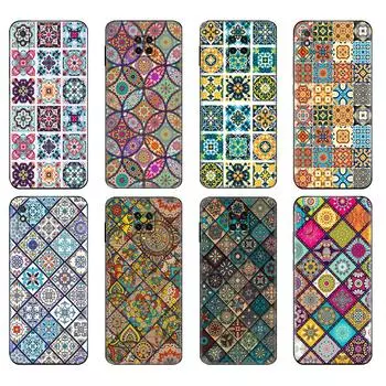Black tpu Case For Xiaomi Redmi 7A 8 8A 9 9A 9C Case Redmi Note 8T 8Pro T Note9 9S 9Pro 3D Emboss Vintage Retro Lattice Flower Xiaomi Redmi 8A