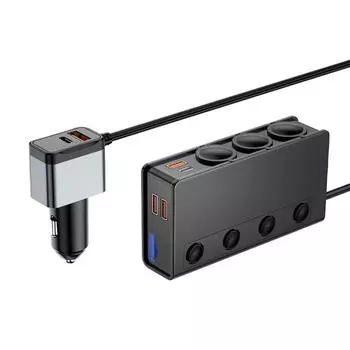 Black Universal Compatibility Car Cigarette Lighter Adapter - Convenient And Durable Safety Features