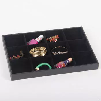 Black Velvet Jewelry Display Tray Bracelet Watch Anklet 12 Grid