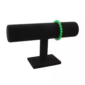Black Velvet Watch Display Holder Bangle T-Bar Rack Jewelry Display Organizer Bracelet Display Stand Headband Storage Tool 1Pcs